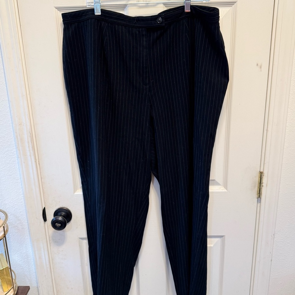 JM Collection Women’s Dark Pinstripe Trousers